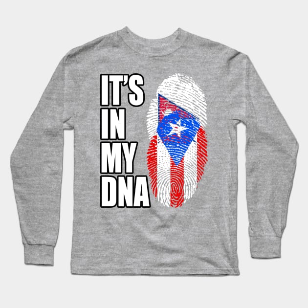 Puerto Rican And Nepalese Mix DNA Flag Heritage Long Sleeve T-Shirt by Just Rep It!!